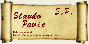 Slavko Pavić vizit kartica